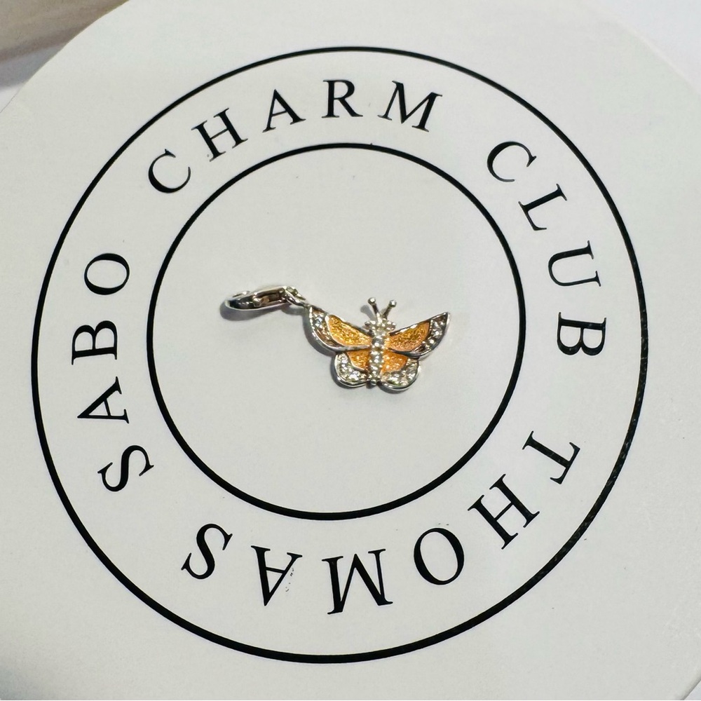 Thomas Sabo Butterfly Enamel & Rhinestone Sterling Silver Charm